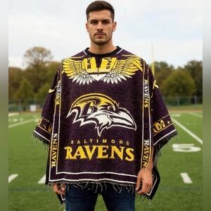 Baltimore Ravens Custom Made Thick Unisex Poncho Serape